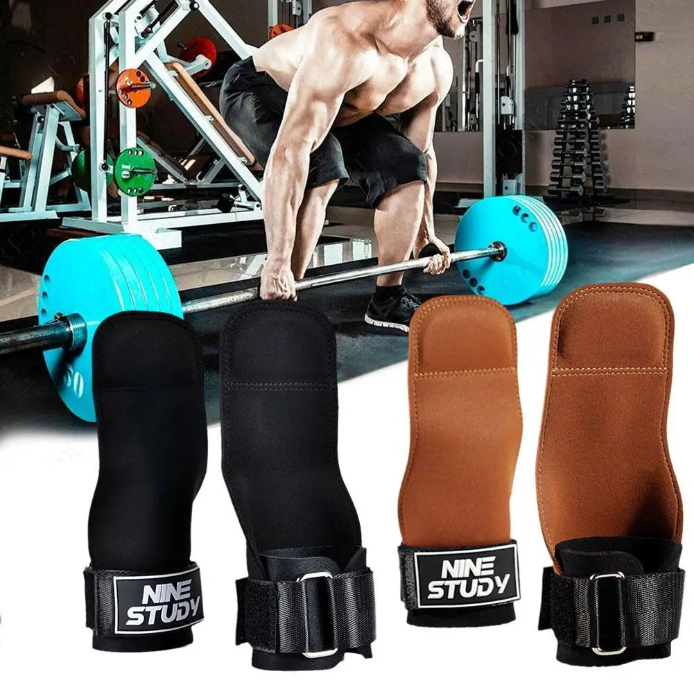 PEAK™Bench Press Weight Lifting Wrist Hooks Straps Deadlift Gloves and Grip Pads for Fitness Gym Training Dumbbell Pull-Up